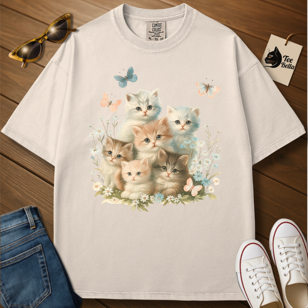 Fleurs et Chats Tee