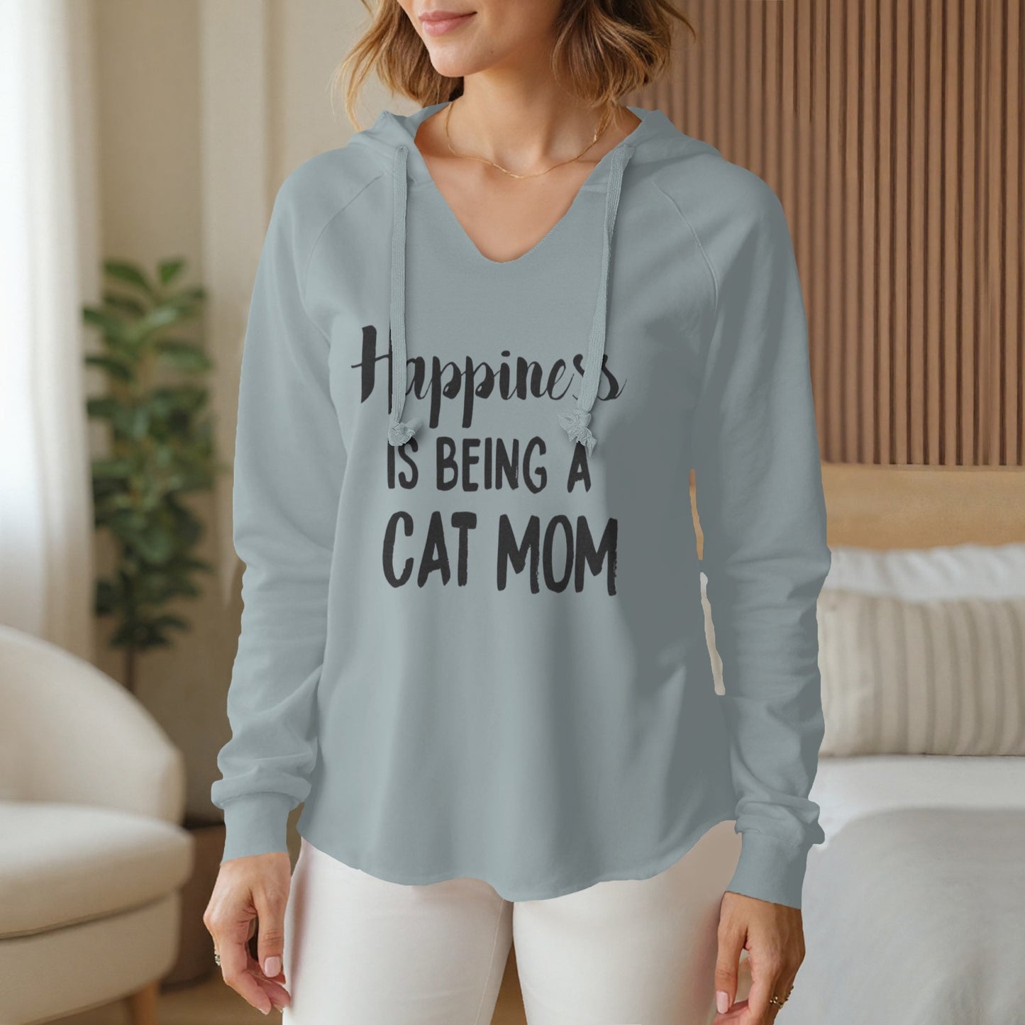 Womens Lightweight Wash Hooded Sweatshirt