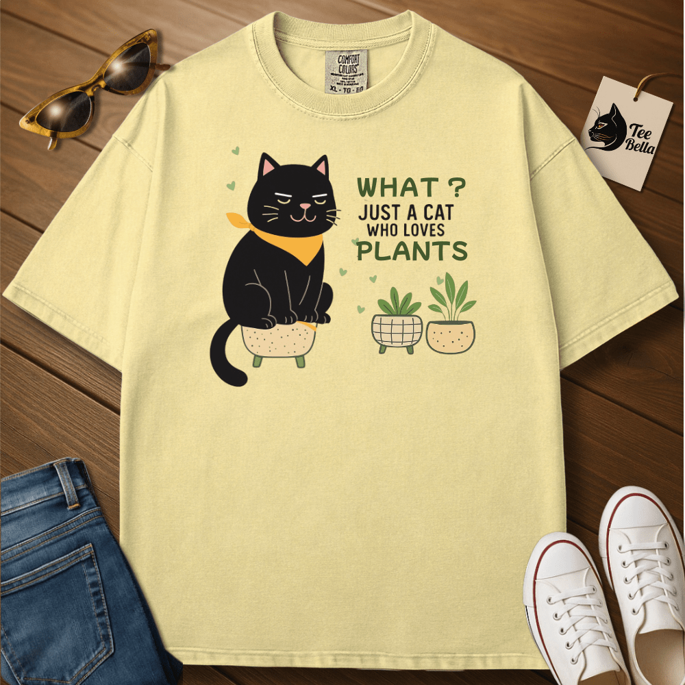 A Cat Who Loves Plants Tee