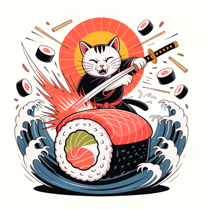 The Great Sushi Slash Tee