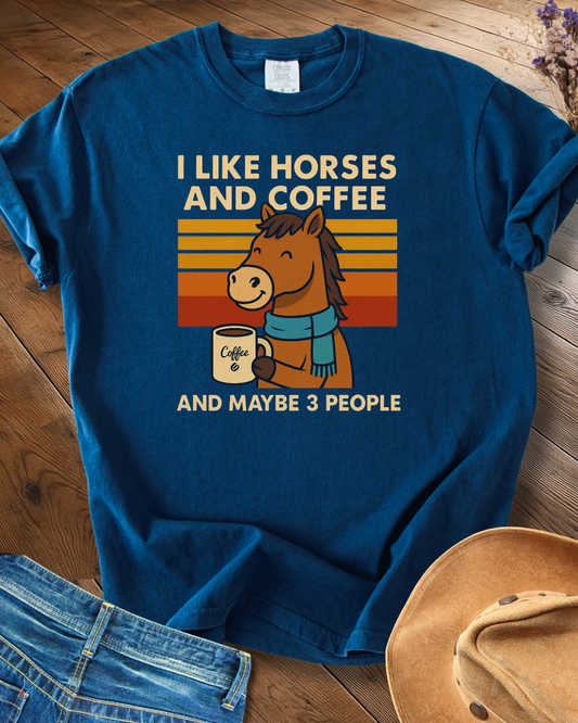 I Like Horse and Coffee T-shirt