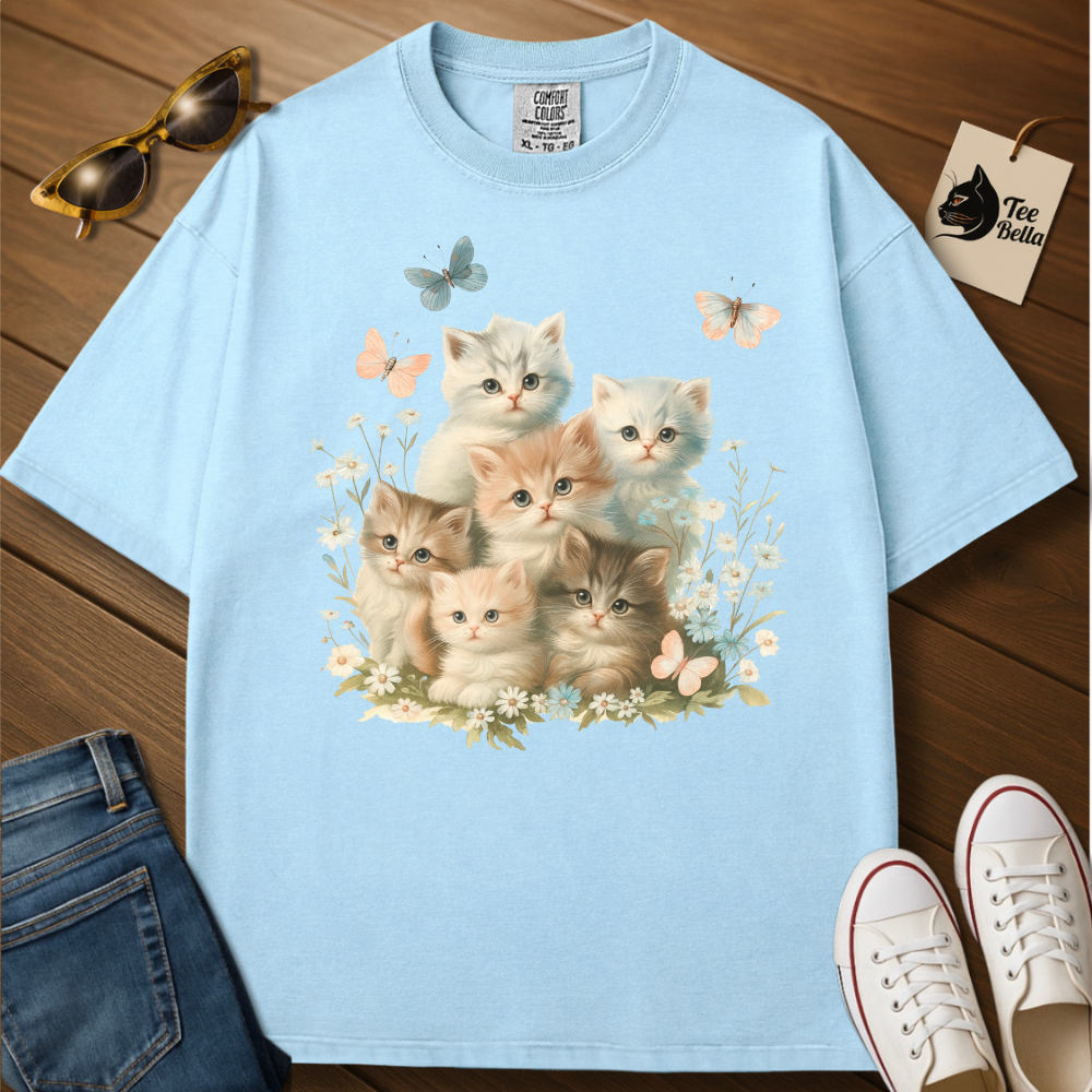 Fleurs et Chats Tee