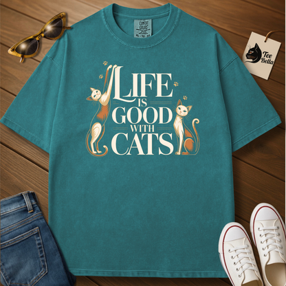 Life Is Good With Cats Tee
