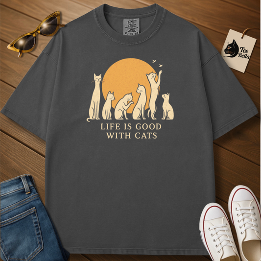 Life Is Good With Cats Tee