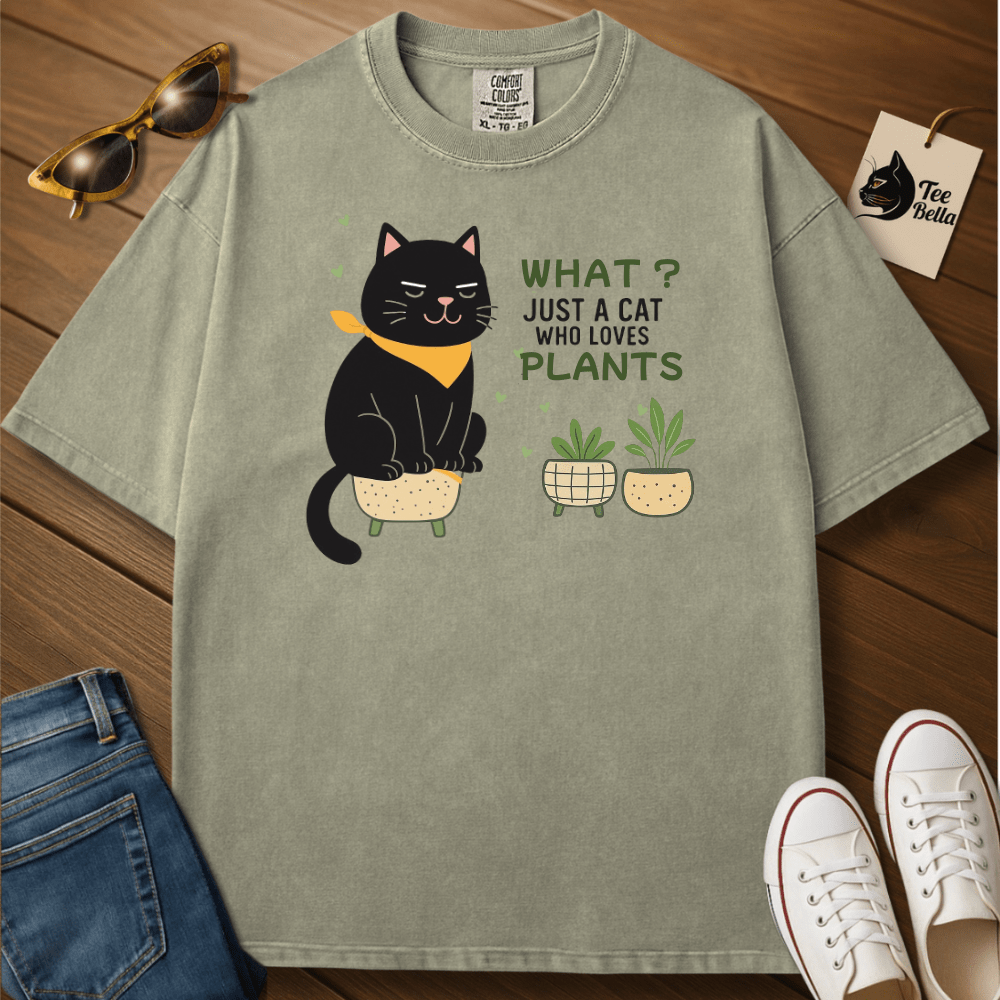 A Cat Who Loves Plants Tee