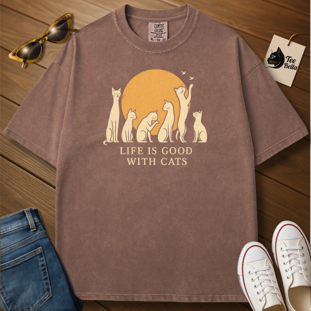 Life Is Good With Cats Tee