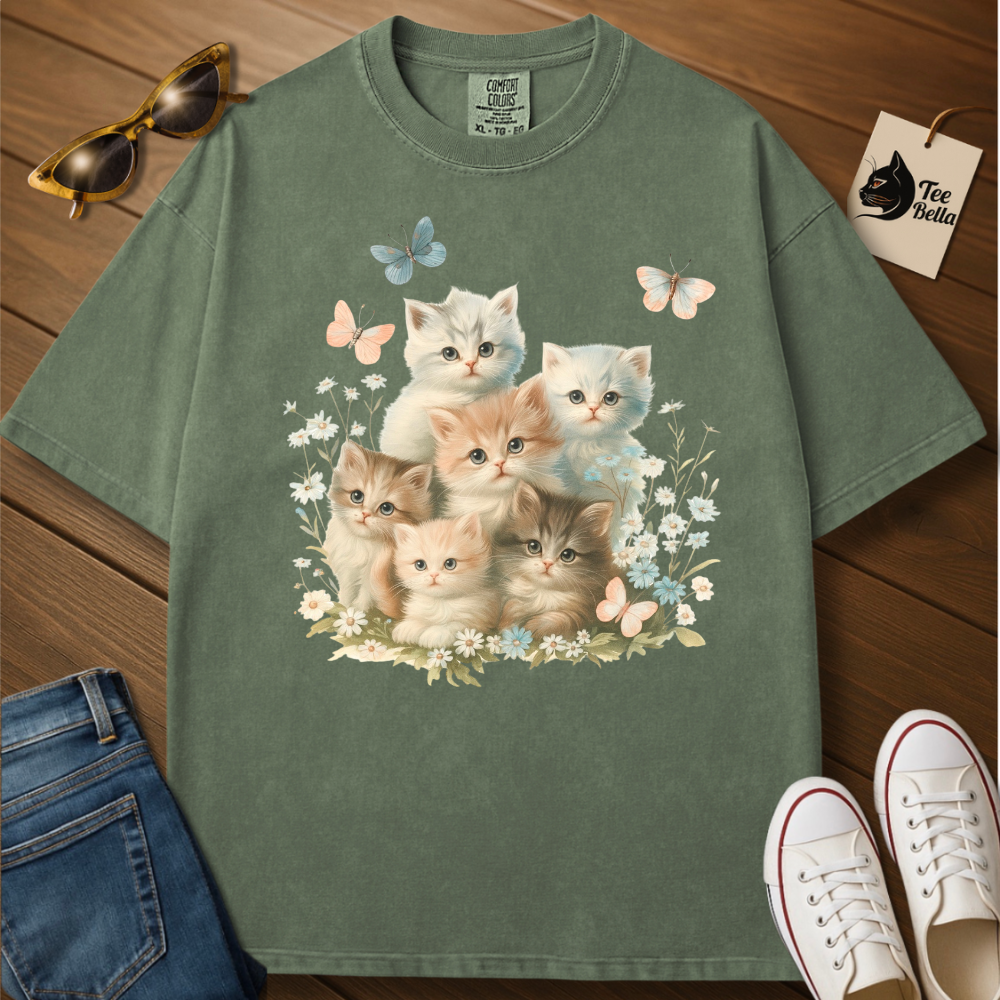 Fleurs et Chats Tee