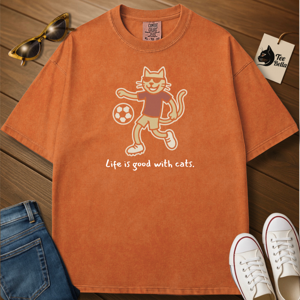 Life Is Good With Cats-Soccer Tee