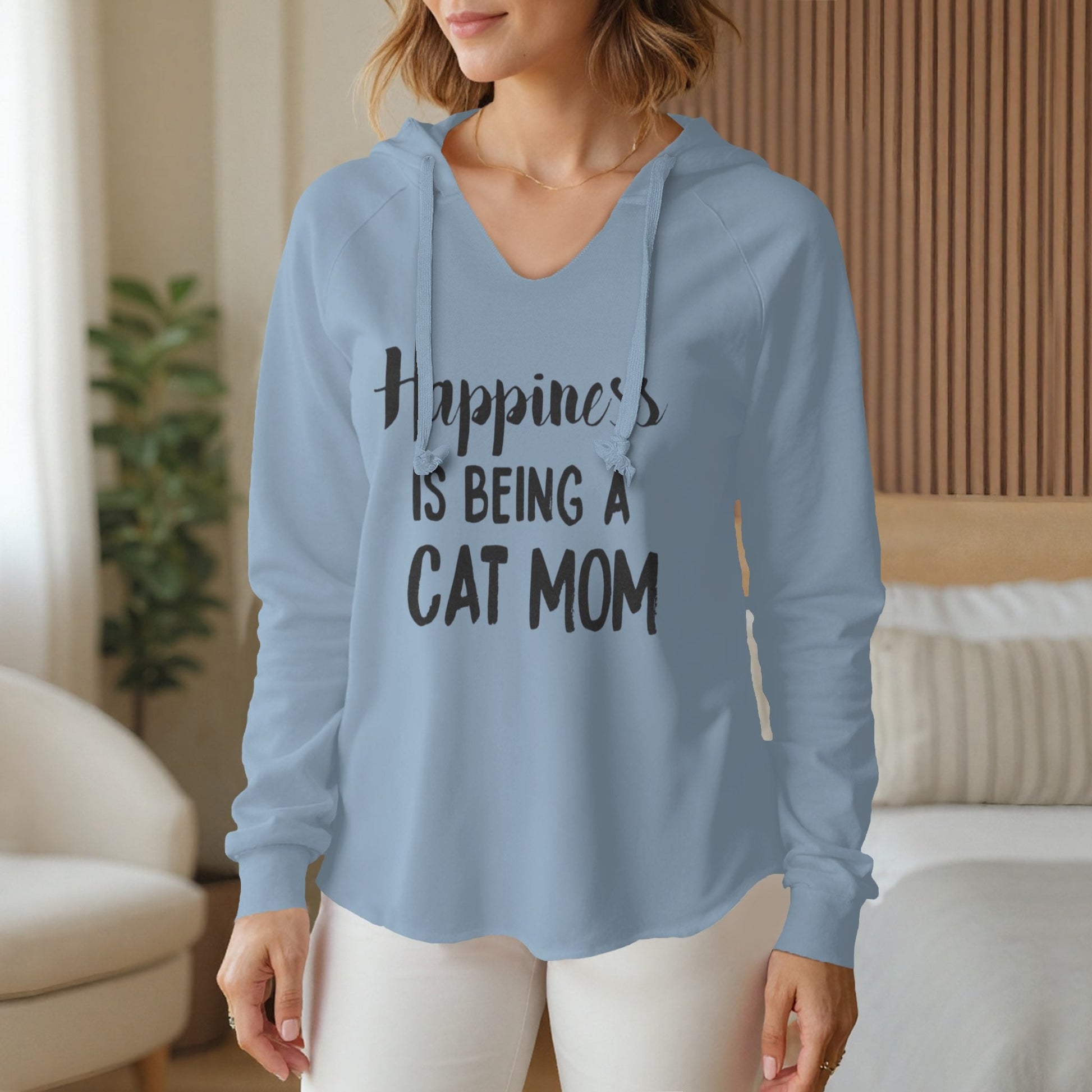 Womens Lightweight  Wash Hooded Sweatshirt