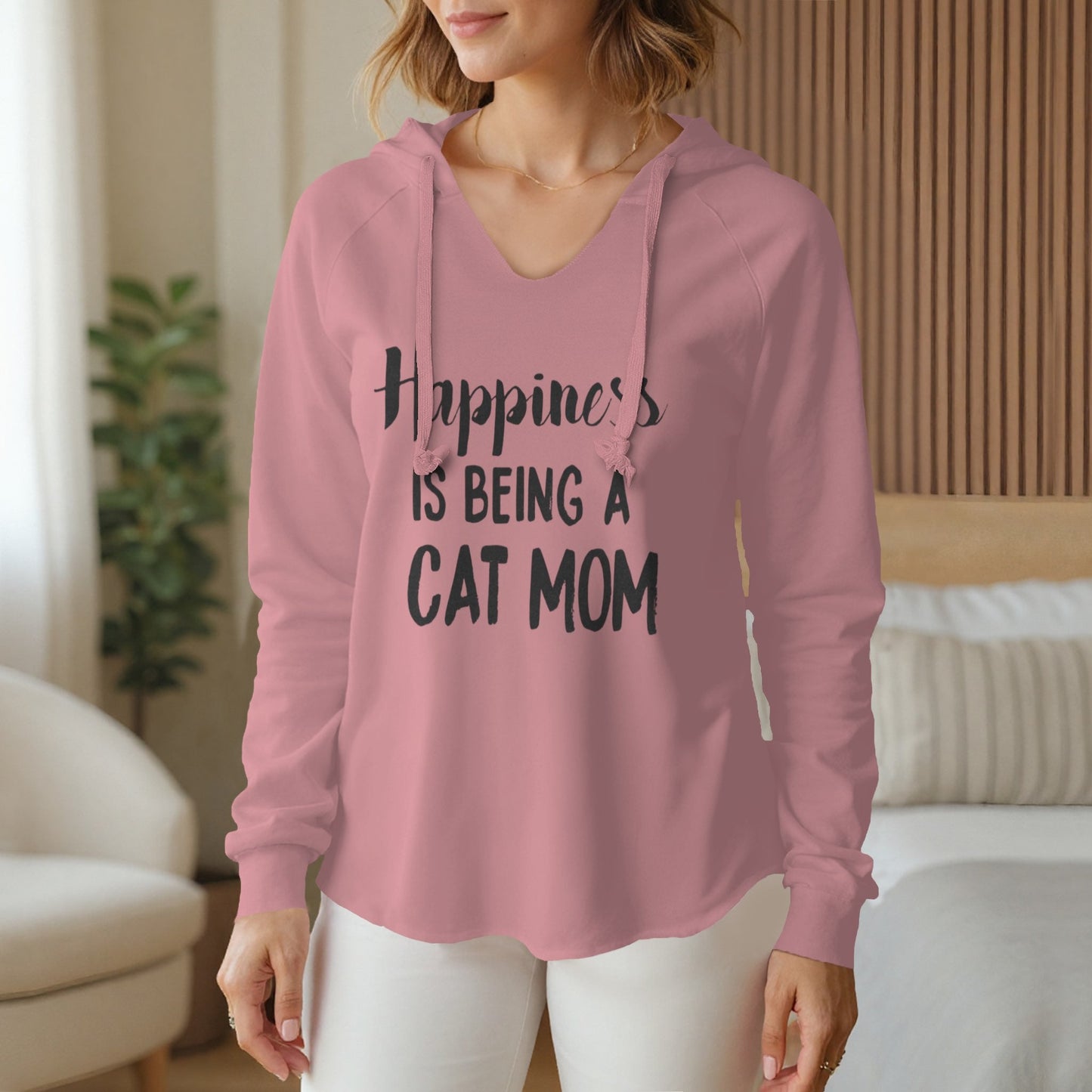 Womens Lightweight  Wash Hooded Sweatshirt