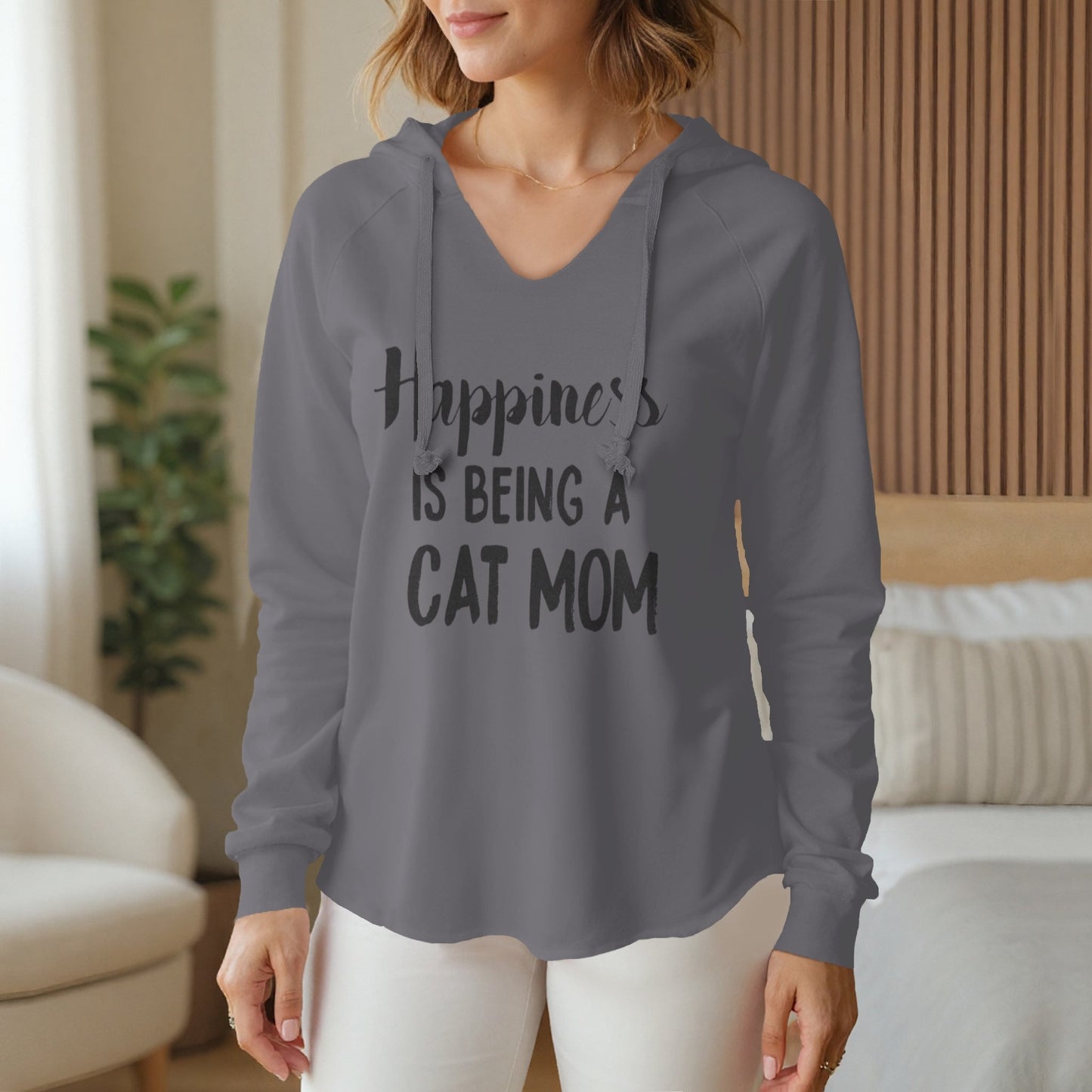Womens Lightweight  Wash Hooded Sweatshirt