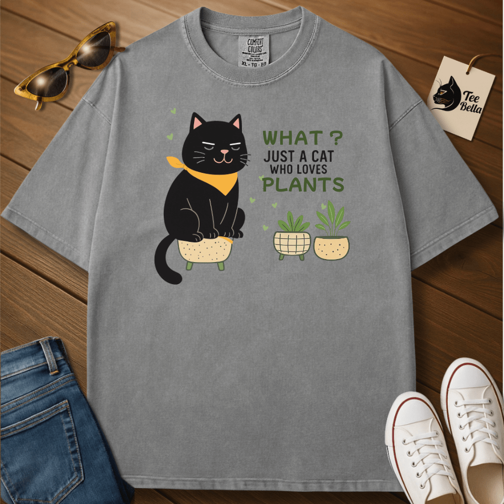 A Cat Who Loves Plants Tee