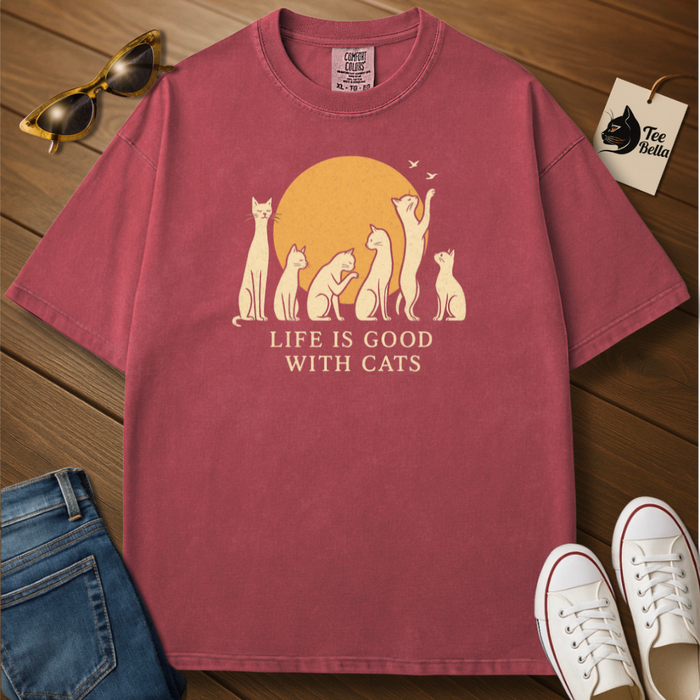 Life Is Good With Cats Tee