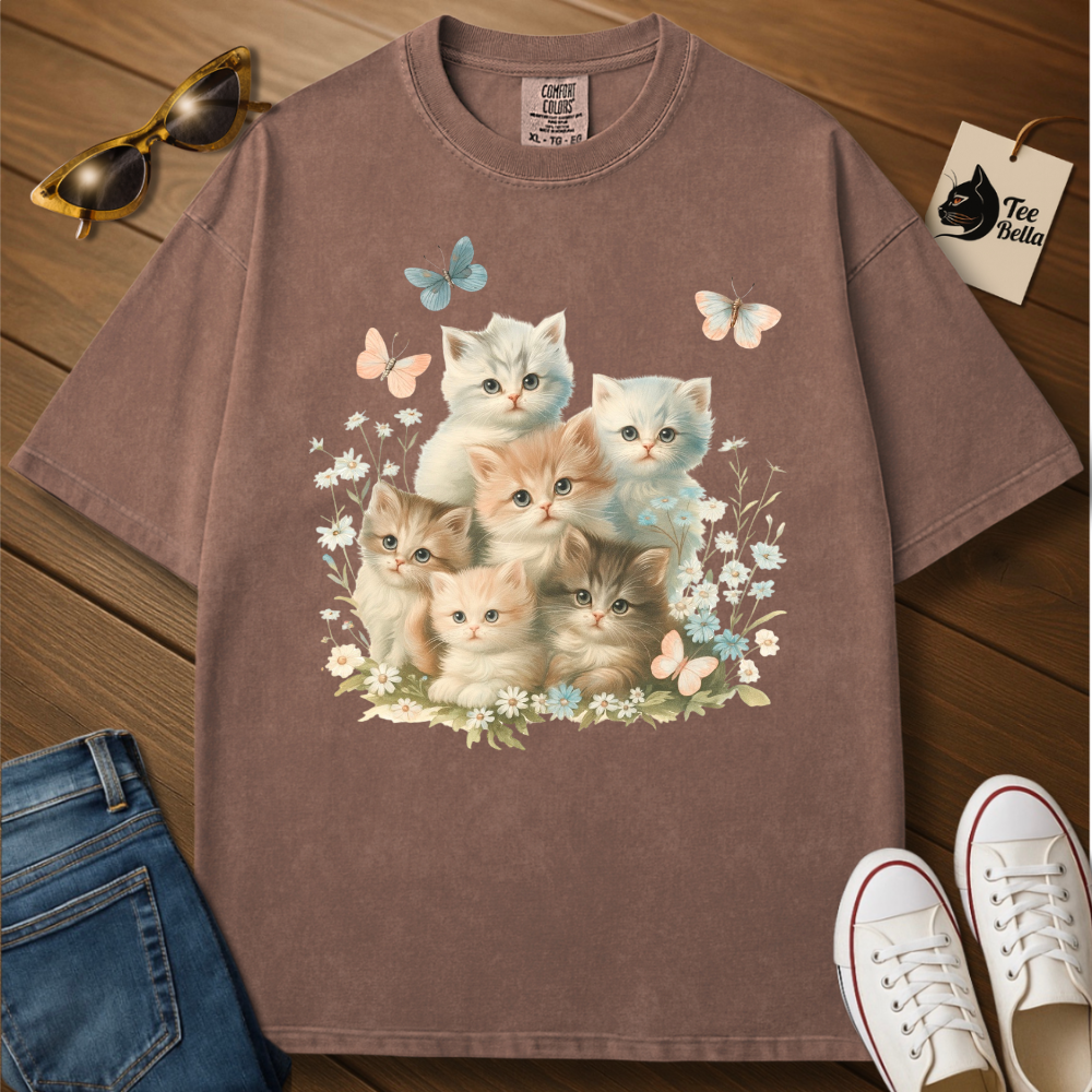 Fleurs et Chats Tee