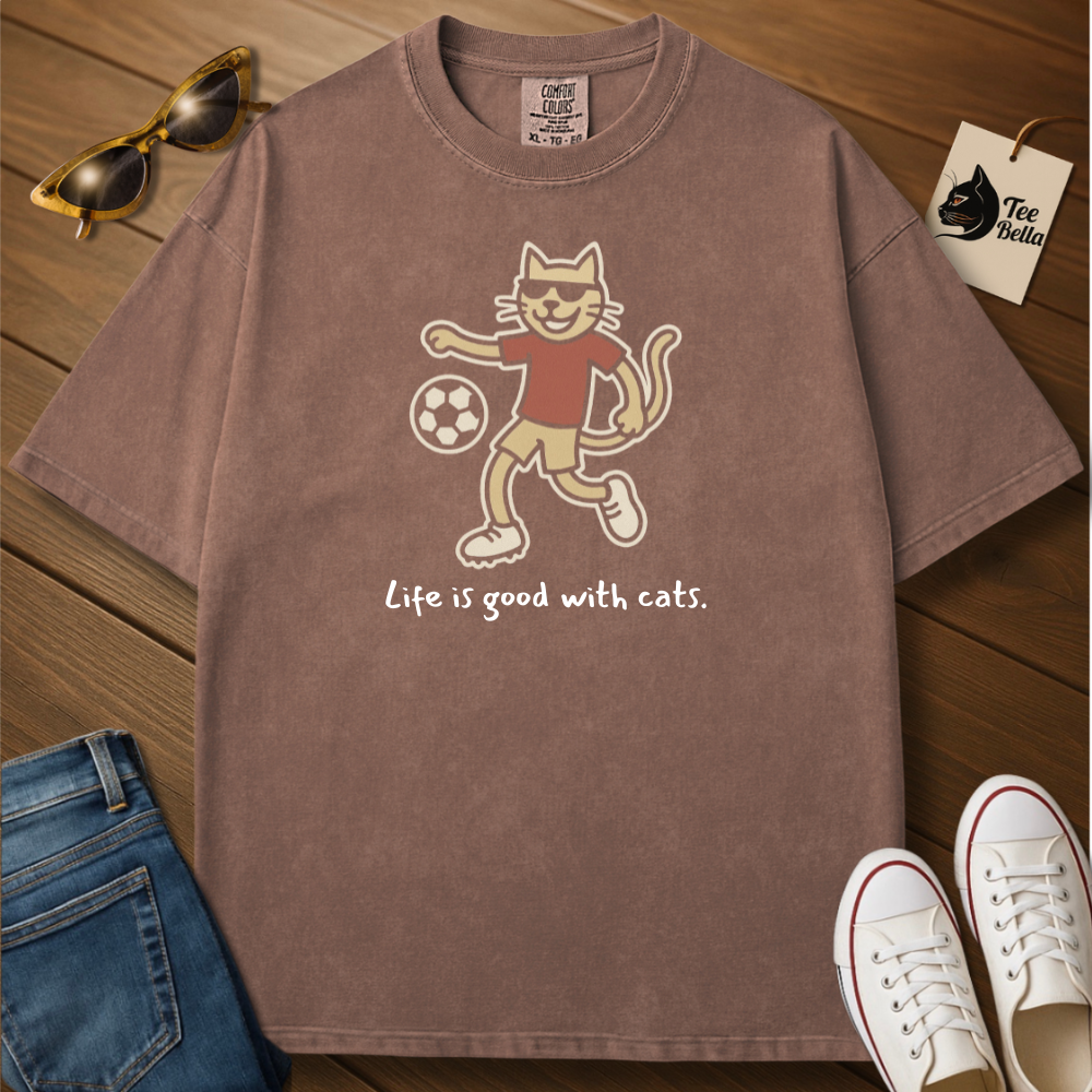 Life Is Good With Cats-Soccer Tee