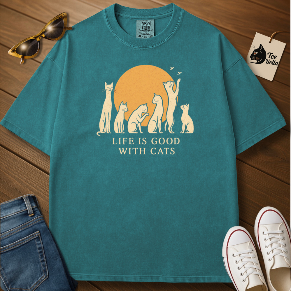 Life Is Good With Cats Tee