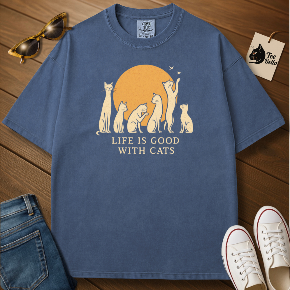 Life Is Good With Cats Tee