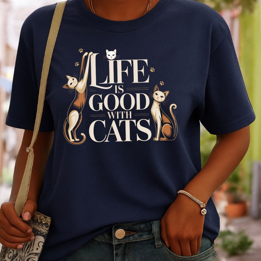 Life Is Good With Cats Tee