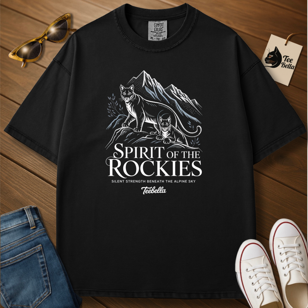 Rocky Mountains, Cougar and  Lynx Together Tee
